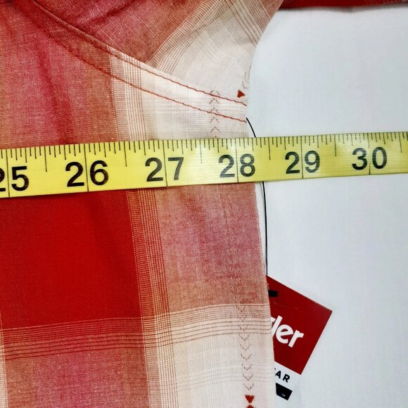 Wrangler Shirt Men's Size 2XL Cinnamon Stick Plaid Short Sleeve Collar Western - Picture 11 of 11